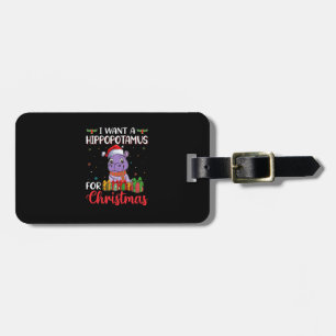 Etiqueta De Bagagem Eu quero um hipopótamo para o natal