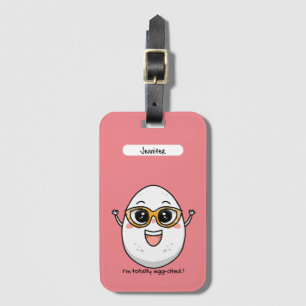 Etiqueta De Bagagem Eu sou óvulo torto de óvulo vestindo óculos.