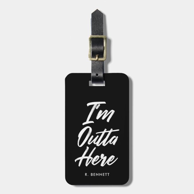 Etiqueta De Bagagem Eu sou preto engraçado de Outta aqui | (Frente Vertical)