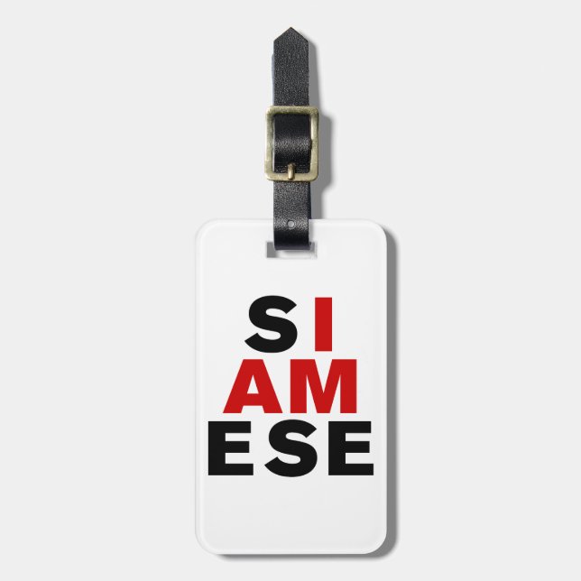 ETIQUETA DE BAGAGEM EU SOU SIAMESE (Frente Vertical)