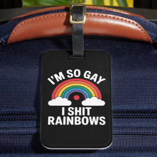 Etiqueta De Bagagem Eu sou tão Gay Rainbows Engraçado LGBTQ Pride Ally