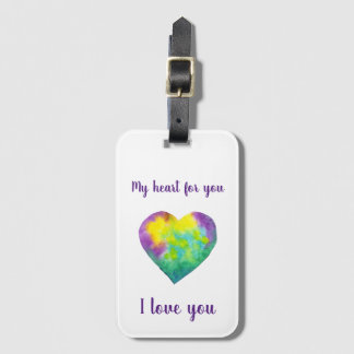 Etiqueta De Bagagem Eu te amo Dia de os namorados do coração do arco-í