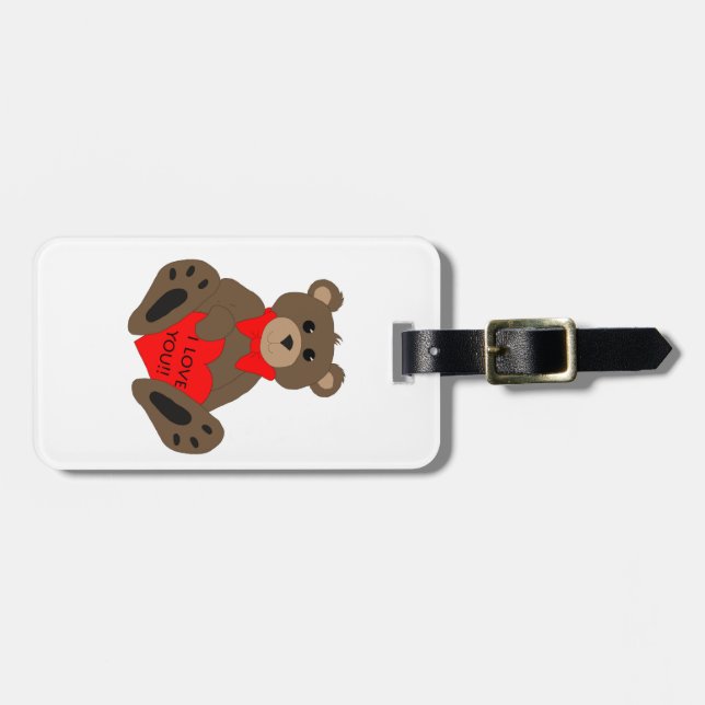 Etiqueta De Bagagem Eu te amo urso (Frente Horizontal)