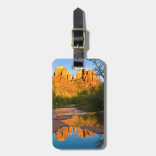 Etiqueta De Bagagem EUA, Arizona. Cathedral Rock ao pôr do sol