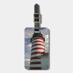 Etiqueta De Bagagem EUA, Maine, Lubec. Farol West Quoddy Head