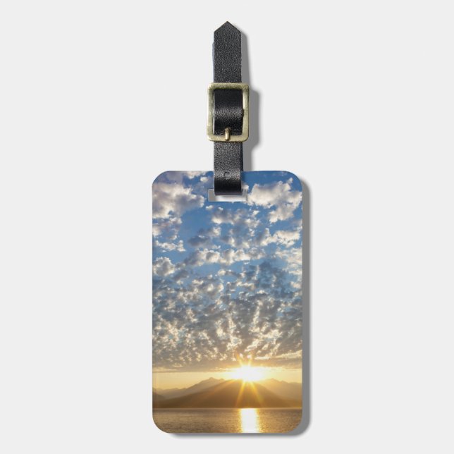 Etiqueta De Bagagem EUA, Washington, Seabeck.Sunset (Frente Vertical)