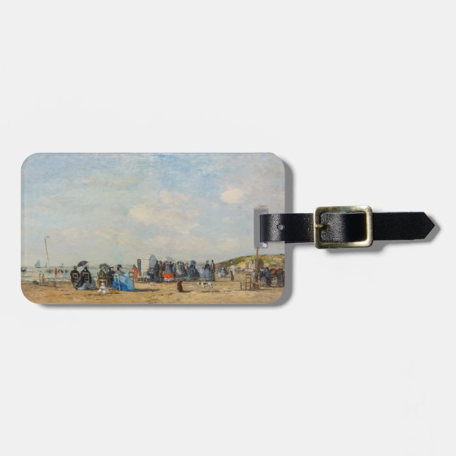 Etiqueta De Bagagem Eugene Boudin - Encontro na praia (Frente Horizontal)