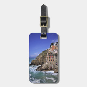 Etiqueta De Bagagem Europa, Itália, Riomaggiore. Riomaggiore é constru