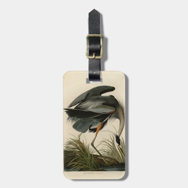 Etiqueta De Bagagem Excelente Azul Heron Marsh Bird (Frente Vertical)
