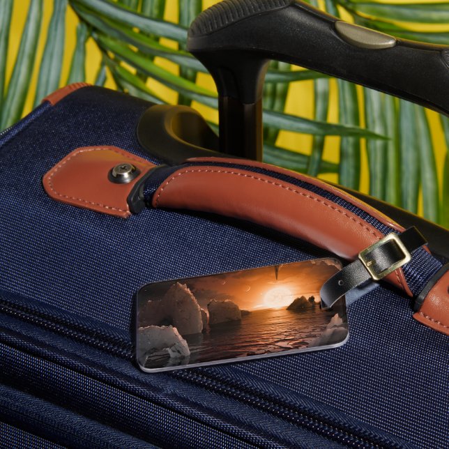 Etiqueta De Bagagem Exoplanetário Trapist-1f Do Lado Noturno Icy. (Frente Insitu 3)