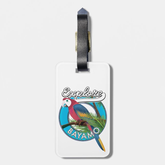 Etiqueta de Bagagem Explore Hawaii retro logo (Traseira Vertical)