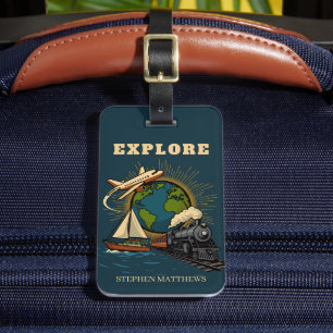 Etiqueta De Bagagem Explore o Mundo do Design Vintage