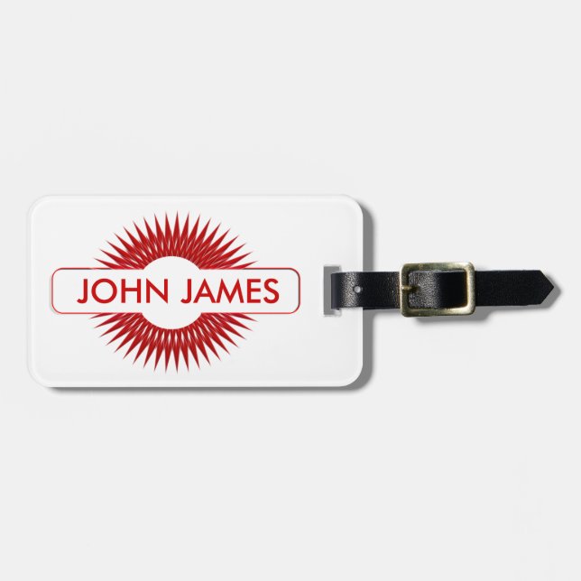 Etiqueta De Bagagem Explosão Vermelha Personalizada (Frente Horizontal)