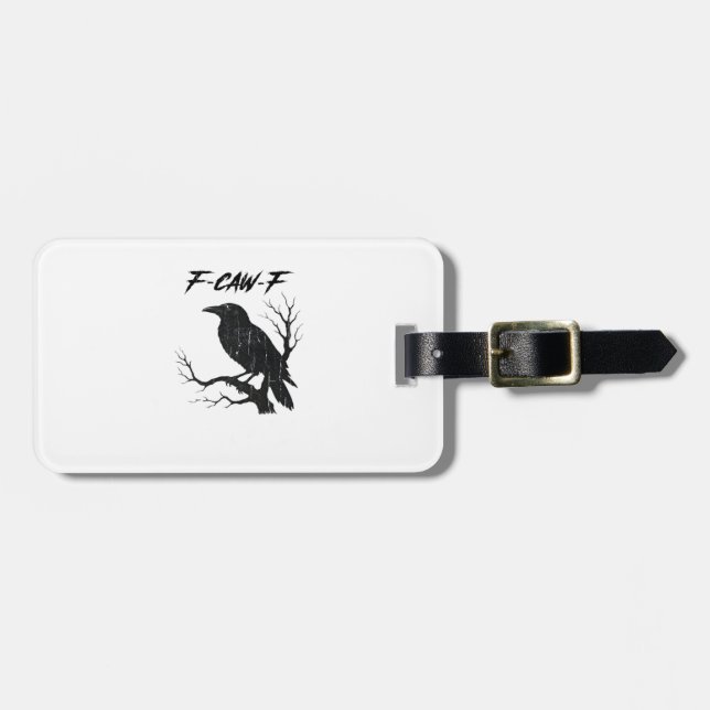 Etiqueta De Bagagem F-Caw-F Funny Crow (Frente Horizontal)