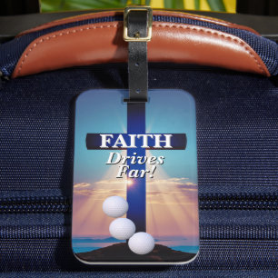 Etiqueta De Bagagem Faith Drives Far Golfe
