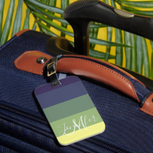 Etiqueta De Bagagem Faixa de Cores Blues + Verde