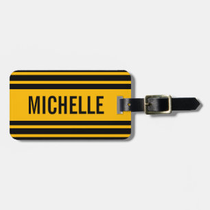 Etiqueta De Bagagem Faixa Quádrupla Laranja Personalizada