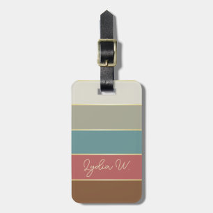 Etiqueta De Bagagem Faixas de Cores de Verão Personalizadas