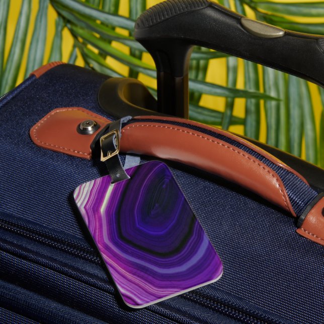 Etiqueta De Bagagem Falln Swirled Purple Geode (Frente Insitu 1)