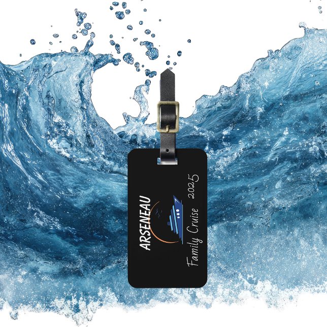 Etiqueta De Bagagem FAMÍLIA CRUISE Black Personalize (Criador carregado)