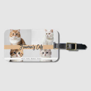 Etiqueta De Bagagem Família de Fotos de Cat Personalizada e Bonita