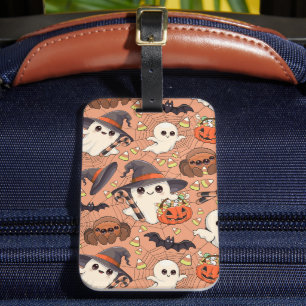 Etiqueta De Bagagem Fantasma de Halloween Fofo no Estilo Kawaii