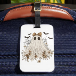Etiqueta De Bagagem Fantasma de Renda Elegante com Laço | Fantasma Flo