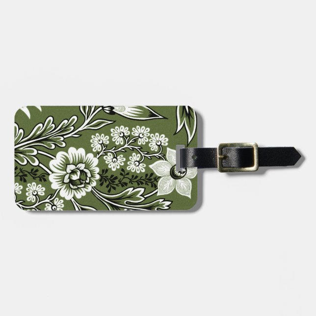 Etiqueta De Bagagem Fantastic Flowers (Moss Green) Fine Art (Frente Horizontal)