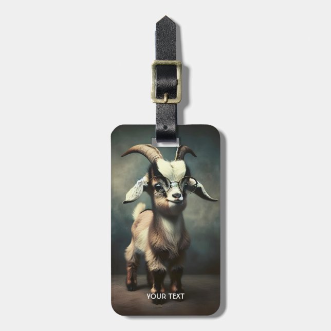Etiqueta De Bagagem Fantasy Bonito Bebê Goat (Frente Vertical)