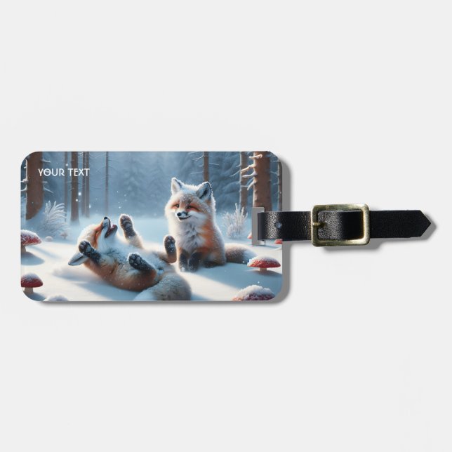 Etiqueta De Bagagem Fantasy Cuja Raposa Bebê (Frente Horizontal)