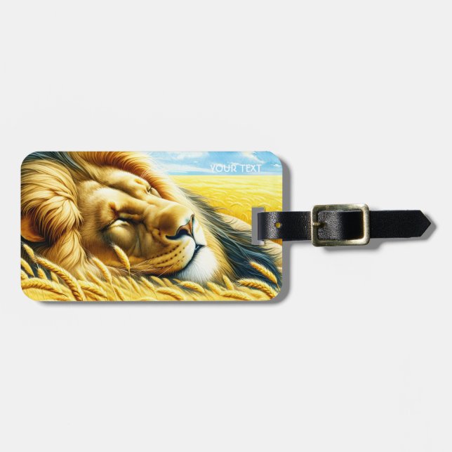 Etiqueta De Bagagem Fantasy Cujo Trigo Dorme Lion (Frente Horizontal)