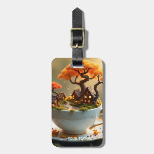 Etiqueta De Bagagem Fantasy Cute Cup Do Outono