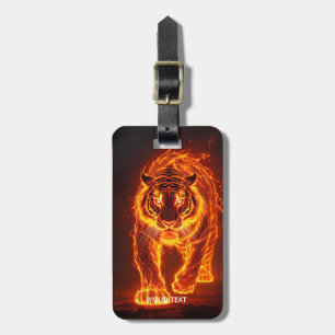 Etiqueta De Bagagem Fantasy Cute Fire Big Tiger