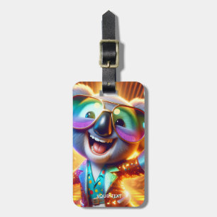 Etiqueta De Bagagem Fantasy Cute Koala Dancing Disco