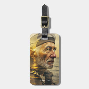 Etiqueta De Bagagem Fantasy Cute Old Sailor Sea