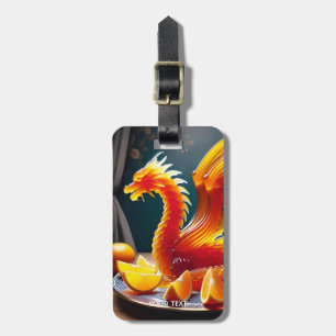 Etiqueta De Bagagem Fantasy Cute Orange Jelly Dragon
