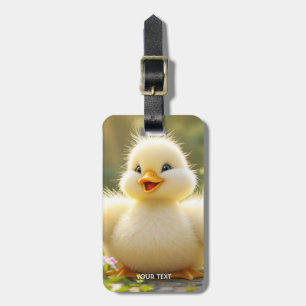 Etiqueta De Bagagem Fantasy Cute Rindo Pato Fluffy