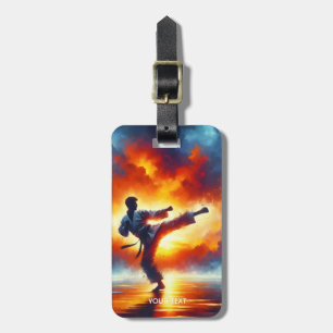 Etiqueta De Bagagem Fantasy Cute Sunset Karate Fighter