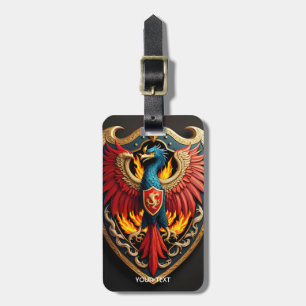 Etiqueta De Bagagem Fantasy Cute Vivid Phoenix Fire Shield