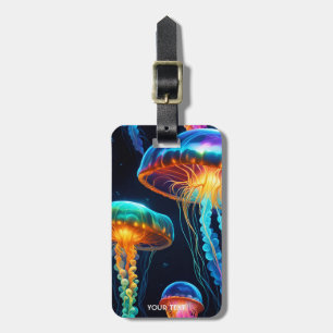 Etiqueta De Bagagem Fantasy Cute Vivid Vibrant Vivid Jellyfish