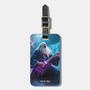 Etiqueta De Bagagem Fantasy Cute Wizard Tocando Violão