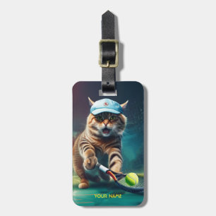 Etiqueta De Bagagem Fantasy - Gato Bonito Jogando Tênis