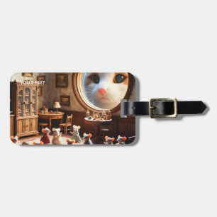 Etiqueta De Bagagem Fantasy Gato Bonito Mouse