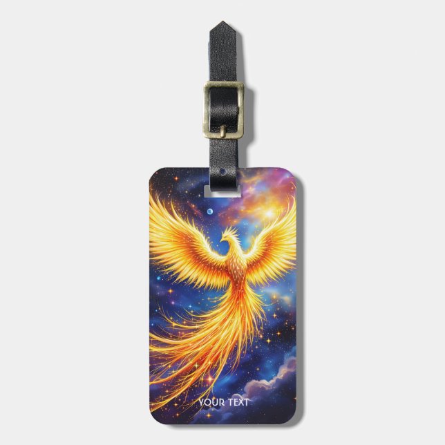 Etiqueta De Bagagem Fantasy Phoenix Stars Space (Frente Vertical)