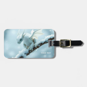 Etiqueta De Bagagem Fantasy White Baby Dragon