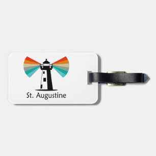 Etiqueta De Bagagem Farol de St. Augustine Florida Arco-íris