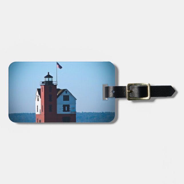 Etiqueta De Bagagem Farol redondo da ilha (Frente Horizontal)