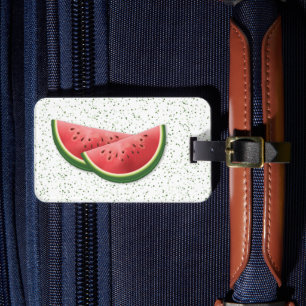 Etiqueta De Bagagem Fatias de Fruta de Melancia de Verão com Texto Per