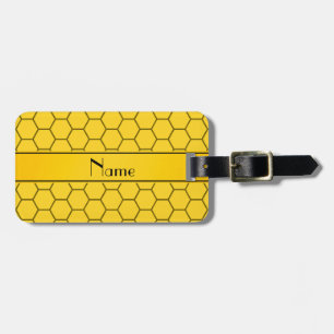 Etiqueta De Bagagem Favo de mel amarelo conhecido personalizado