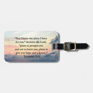 ETIQUETA DE BAGAGEM FÉ EM JEREMIAH 29:11 SUNRISE VERSE